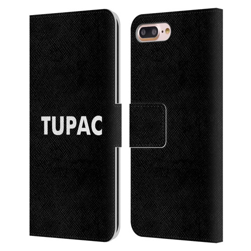 Tupac Shakur Logos Sans Serif Leather Book Wallet Case Cover For Apple iPhone 7 Plus / iPhone 8 Plus