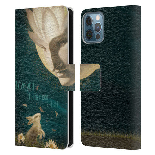 Duirwaigh God Moon Leather Book Wallet Case Cover For Apple iPhone 12 / iPhone 12 Pro