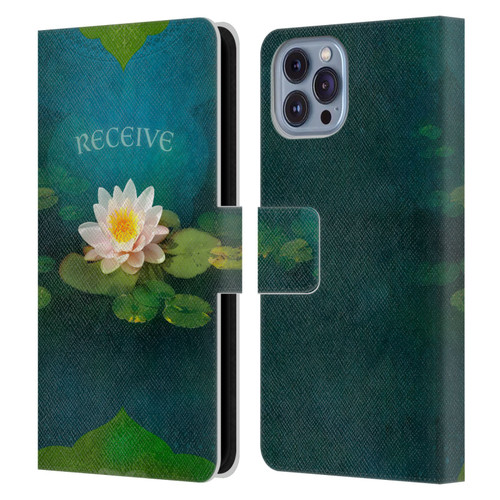 Duirwaigh God Receive Lotus Leather Book Wallet Case Cover For Apple iPhone 14