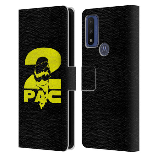 Tupac Shakur Logos Yellow Fist Leather Book Wallet Case Cover For Motorola G Pure