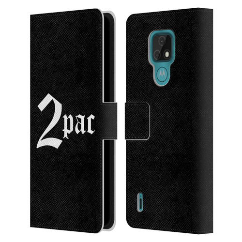 Tupac Shakur Logos Old English Leather Book Wallet Case Cover For Motorola Moto E7