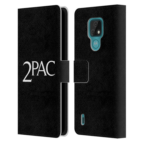 Tupac Shakur Logos Serif Leather Book Wallet Case Cover For Motorola Moto E7