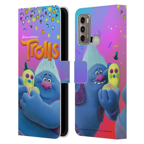 Trolls Snack Pack Biggie & Mr. Dinkles Leather Book Wallet Case Cover For Motorola Moto G60 / Moto G40 Fusion