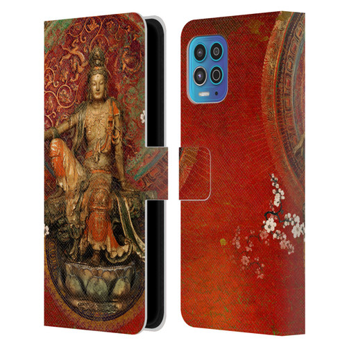 Duirwaigh God Quan Yin Leather Book Wallet Case Cover For Motorola Moto G100