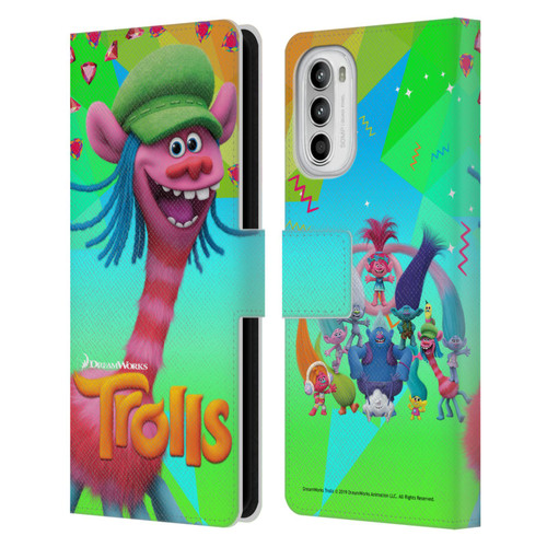 Trolls Snack Pack Cooper Leather Book Wallet Case Cover For Motorola Moto G52