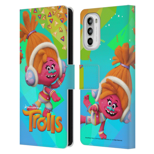 Trolls Snack Pack DJ Suki Leather Book Wallet Case Cover For Motorola Moto G52