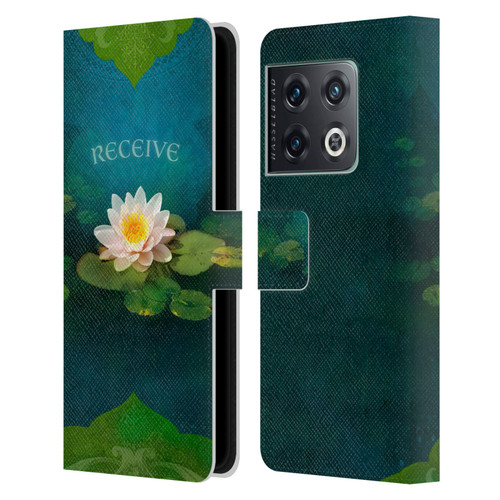 Duirwaigh God Receive Lotus Leather Book Wallet Case Cover For OnePlus 10 Pro