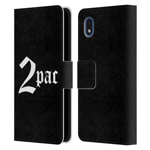 Tupac Shakur Logos Old English Leather Book Wallet Case Cover For Samsung Galaxy A01 Core (2020)