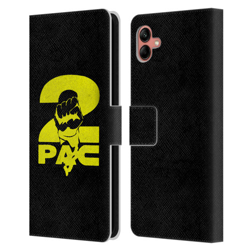 Tupac Shakur Logos Yellow Fist Leather Book Wallet Case Cover For Samsung Galaxy A04 (2022)
