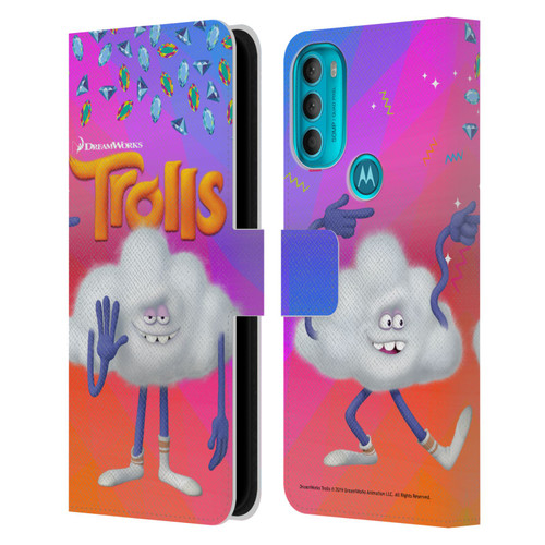 Trolls Snack Pack Cloud Guy Leather Book Wallet Case Cover For Motorola Moto G71 5G