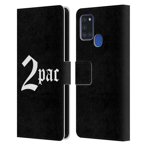 Tupac Shakur Logos Old English Leather Book Wallet Case Cover For Samsung Galaxy A21s (2020)