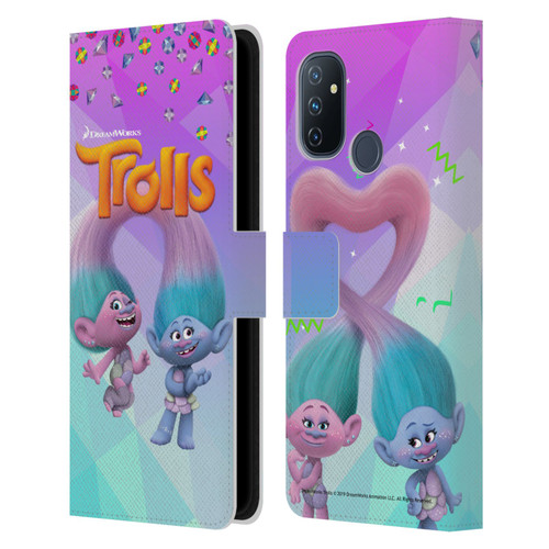 Trolls Snack Pack Satin & Chenille Leather Book Wallet Case Cover For OnePlus Nord N100