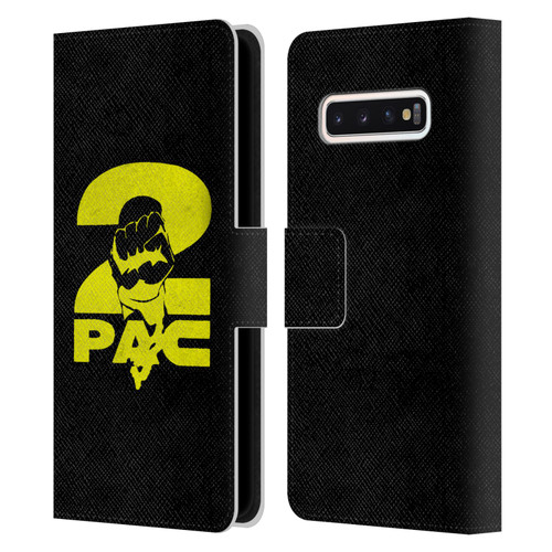 Tupac Shakur Logos Yellow Fist Leather Book Wallet Case Cover For Samsung Galaxy S10