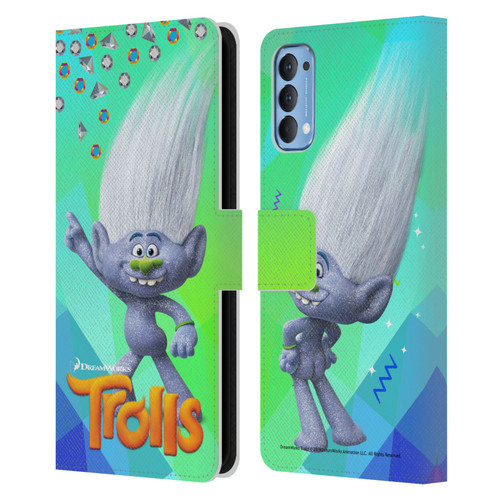 Trolls Snack Pack Guy Diamond Leather Book Wallet Case Cover For OPPO Reno 4 5G