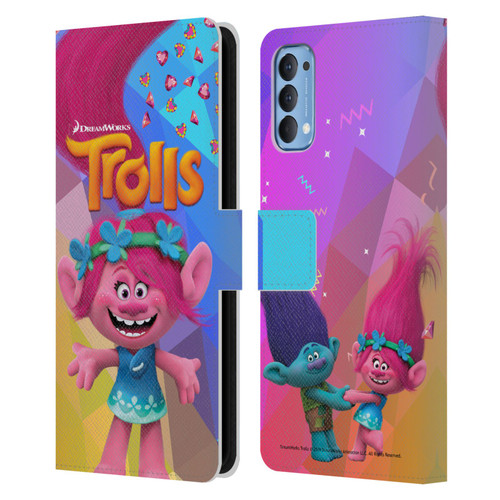 Trolls Snack Pack Poppy Leather Book Wallet Case Cover For OPPO Reno 4 5G