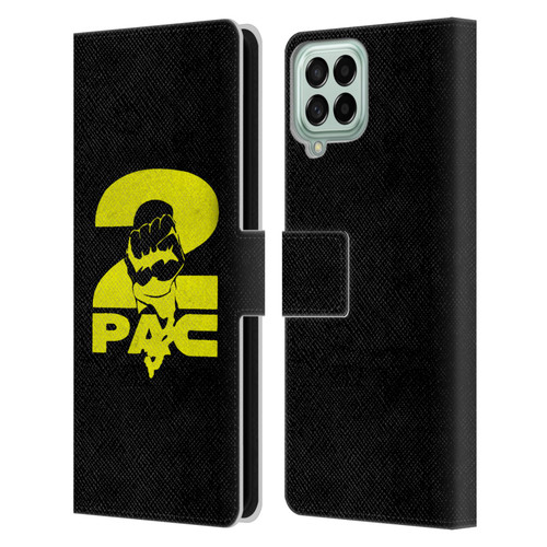 Tupac Shakur Logos Yellow Fist Leather Book Wallet Case Cover For Samsung Galaxy M33 (2022)