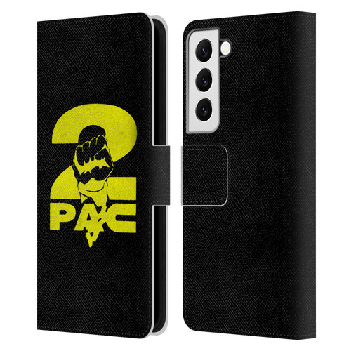 Tupac Shakur Logos Yellow Fist Leather Book Wallet Case Cover For Samsung Galaxy S22 5G