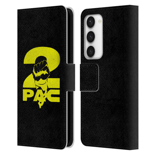 Tupac Shakur Logos Yellow Fist Leather Book Wallet Case Cover For Samsung Galaxy S23 5G