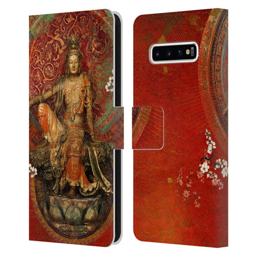 Duirwaigh God Quan Yin Leather Book Wallet Case Cover For Samsung Galaxy S10+ / S10 Plus