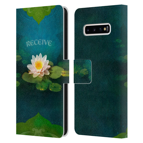 Duirwaigh God Receive Lotus Leather Book Wallet Case Cover For Samsung Galaxy S10+ / S10 Plus