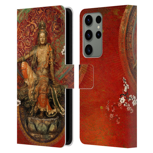 Duirwaigh God Quan Yin Leather Book Wallet Case Cover For Samsung Galaxy S23 Ultra 5G