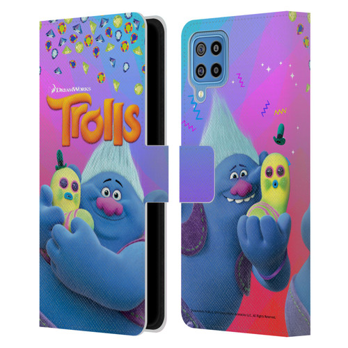 Trolls Snack Pack Biggie & Mr. Dinkles Leather Book Wallet Case Cover For Samsung Galaxy F22 (2021)