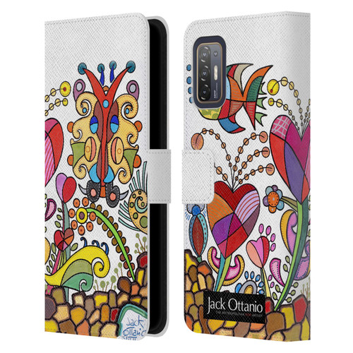 Jack Ottanio Art Crazy Garden Leather Book Wallet Case Cover For HTC Desire 21 Pro 5G