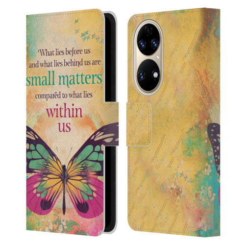 Duirwaigh Insects Butterfly 2 Leather Book Wallet Case Cover For Huawei P50