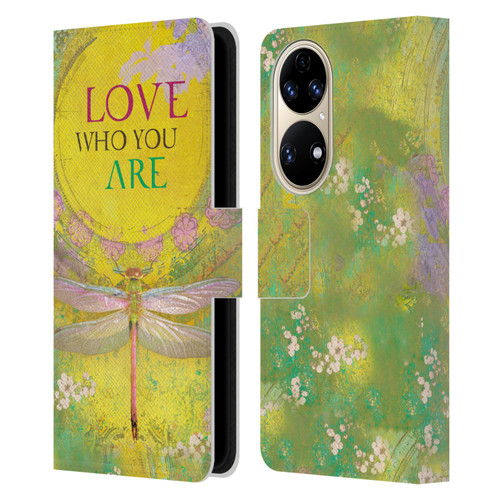 Duirwaigh Insects Dragonfly 3 Leather Book Wallet Case Cover For Huawei P50