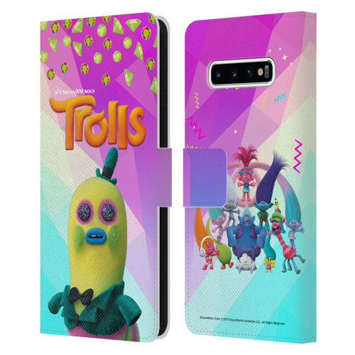 Trolls Snack Pack Mr. Dinkles Leather Book Wallet Case Cover For Samsung Galaxy S10+ / S10 Plus