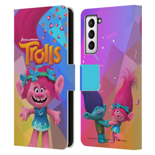 Trolls Snack Pack Poppy Leather Book Wallet Case Cover For Samsung Galaxy S21 5G
