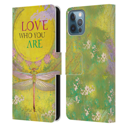 Duirwaigh Insects Dragonfly 3 Leather Book Wallet Case Cover For Apple iPhone 12 / iPhone 12 Pro