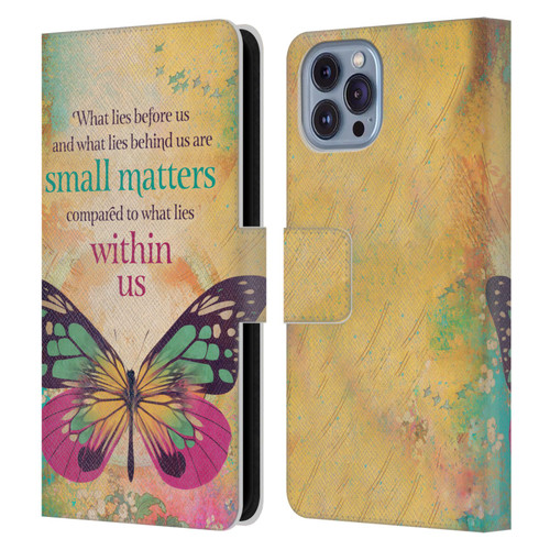 Duirwaigh Insects Butterfly 2 Leather Book Wallet Case Cover For Apple iPhone 14