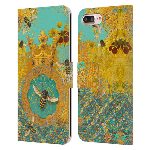 Duirwaigh Insects Bee Leather Book Wallet Case Cover For Apple iPhone 7 Plus / iPhone 8 Plus