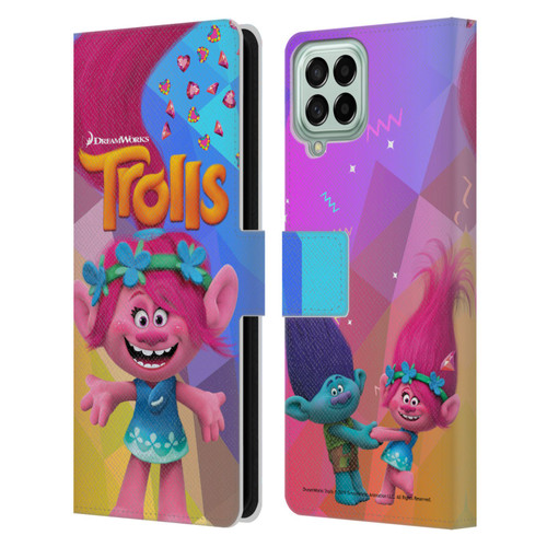 Trolls Snack Pack Poppy Leather Book Wallet Case Cover For Samsung Galaxy M53 (2022)