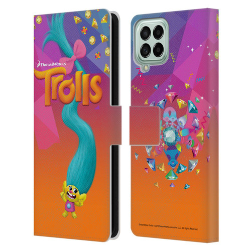 Trolls Snack Pack Smidge Leather Book Wallet Case Cover For Samsung Galaxy M53 (2022)