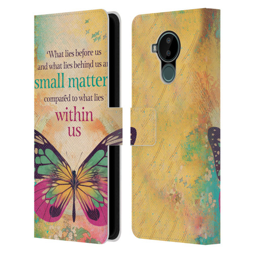 Duirwaigh Insects Butterfly 2 Leather Book Wallet Case Cover For Nokia C30