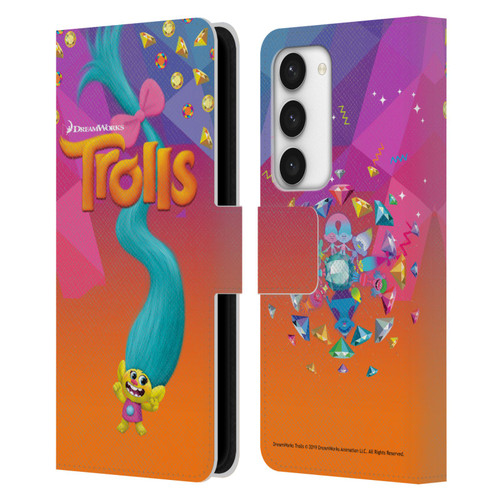 Trolls Snack Pack Smidge Leather Book Wallet Case Cover For Samsung Galaxy S23 5G