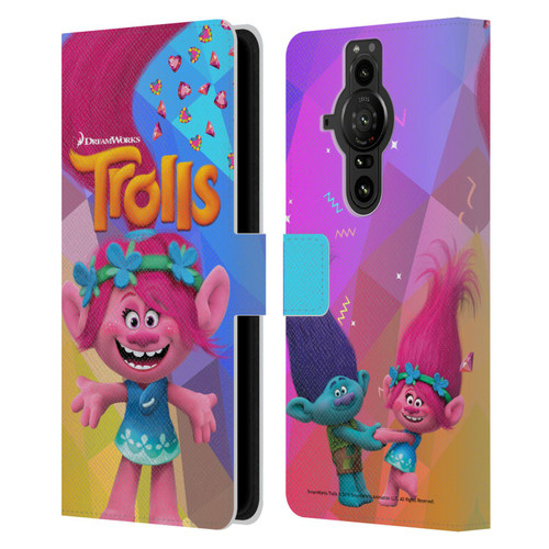 Trolls Snack Pack Poppy Leather Book Wallet Case Cover For Sony Xperia Pro-I