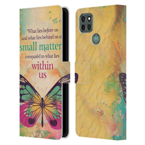 Duirwaigh Insects Butterfly 2 Leather Book Wallet Case Cover For Motorola Moto G9 Power