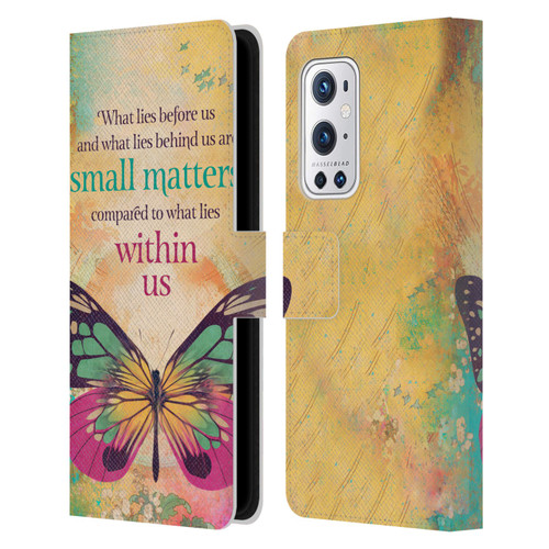 Duirwaigh Insects Butterfly 2 Leather Book Wallet Case Cover For OnePlus 9 Pro