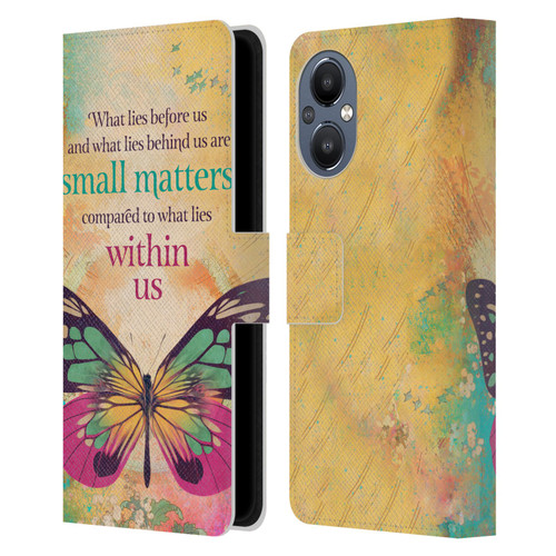 Duirwaigh Insects Butterfly 2 Leather Book Wallet Case Cover For OnePlus Nord N20 5G