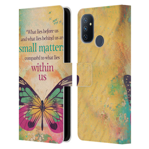 Duirwaigh Insects Butterfly 2 Leather Book Wallet Case Cover For OnePlus Nord N100