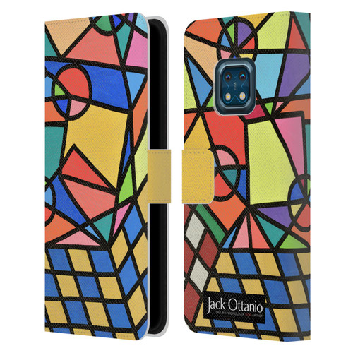 Jack Ottanio Art Caos Geometrico Organizzato Leather Book Wallet Case Cover For Nokia XR20