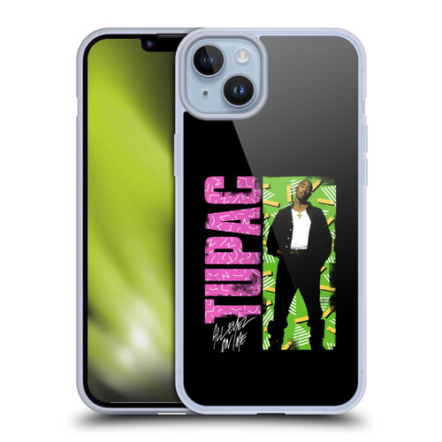 Tupac Shakur Key Art Distressed Look Soft Gel Case for Apple iPhone 14 Plus