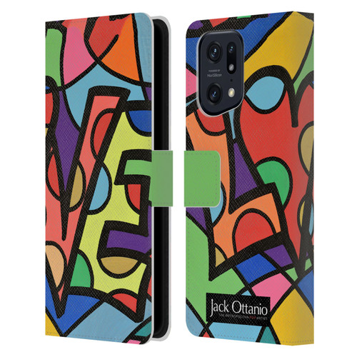 Jack Ottanio Art I Love The Love Leather Book Wallet Case Cover For OPPO Find X5 Pro