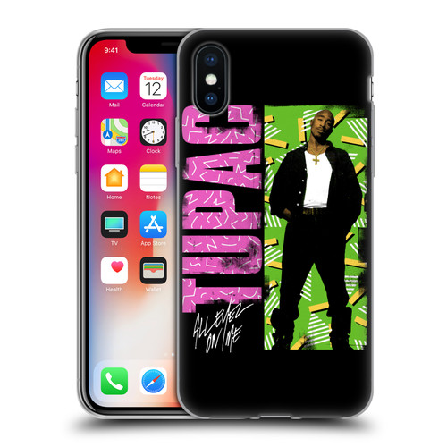 Tupac Shakur Key Art Distressed Look Soft Gel Case for Apple iPhone X / iPhone XS