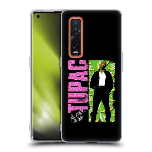 Tupac Shakur Key Art Distressed Look Soft Gel Case for OPPO Find X2 Pro 5G