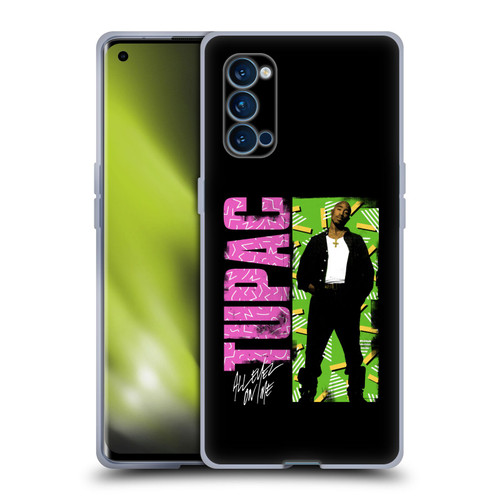 Tupac Shakur Key Art Distressed Look Soft Gel Case for OPPO Reno 4 Pro 5G
