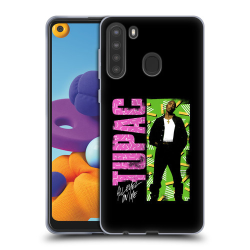 Tupac Shakur Key Art Distressed Look Soft Gel Case for Samsung Galaxy A21 (2020)